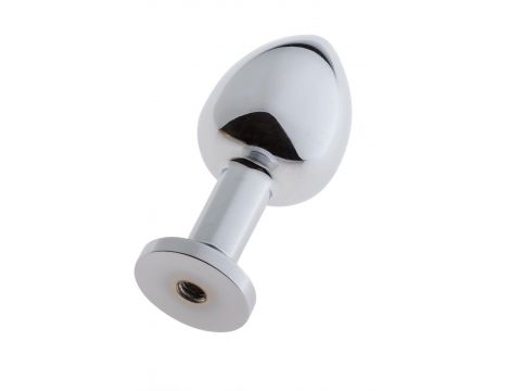 Korek analny aluminiowy Malesation z przyssawką mały chrom - 4