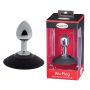Korek analny aluminiowy Malesation z przyssawką mały chrom - 2