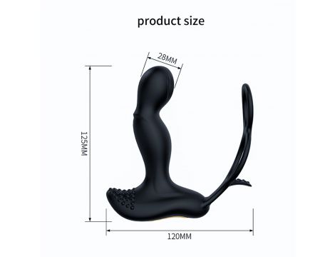 Masażer prostaty silikonowy z pilotem i grzaniem 12,5 cm czarny - 7