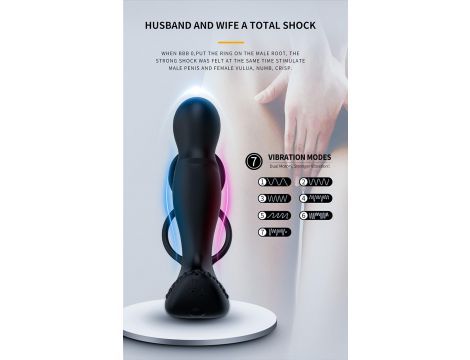Masażer prostaty silikonowy z pilotem i grzaniem 12,5 cm czarny - 16