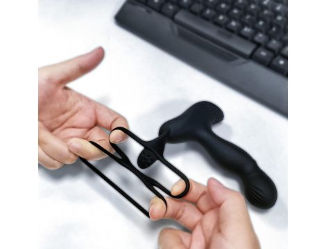 Masażer prostaty silikonowy z pilotem i grzaniem 12,5 cm czarny - 18