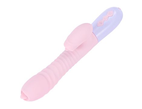 Różowy silikonowy wibrator USB 7 funkcji z pchnięciem i ogrzewaniem - 4