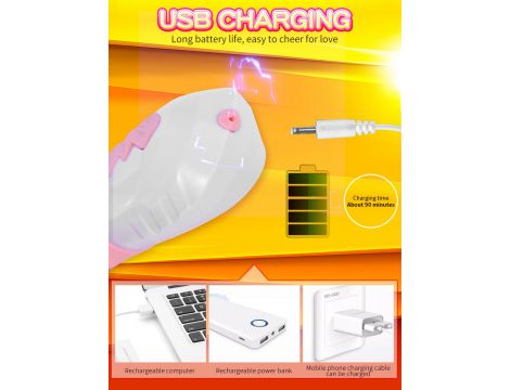Różowy silikonowy wibrator USB 7 funkcji z pchnięciem i ogrzewaniem - 18