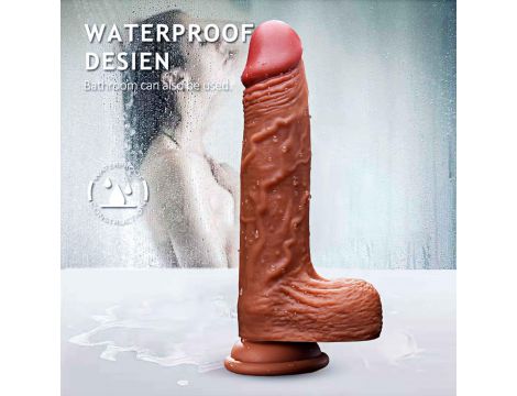 Realistyczny wibrator Fox rotacyjny teleskopowy z ogrzewaniem 21cm USB - 4