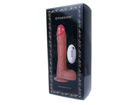 Realistyczny wibrator Fox rotacyjny teleskopowy z ogrzewaniem 21cm USB - 9