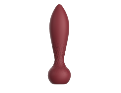Wibrujący korek analny silikonowy Romance Romy bordowy z pilotem USB - 5