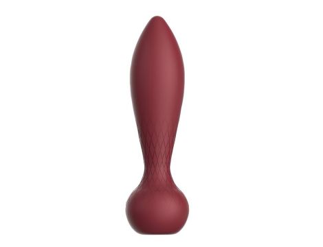 Wibrujący korek analny silikonowy Romance Romy bordowy z pilotem USB - 8