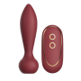 Wibrujący korek analny silikonowy Romance Romy bordowy z pilotem USB - 2