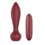 Wibrujący korek analny silikonowy Romance Romy bordowy z pilotem USB - 4