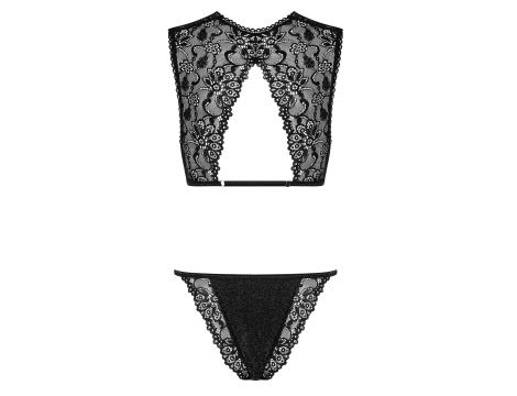 Seksowny koronkowy komplet Elisetta Obsessive czarny L/XL - 6