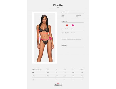 Seksowny koronkowy komplet Elisetta Obsessive czarny L/XL - 7