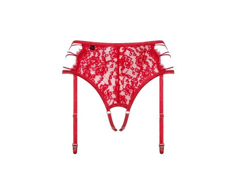 Pas do pończoch Rediosa Obsessive czerwony S/M z stringami - 3