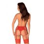 Pas do pończoch Rediosa Obsessive czerwony S/M z stringami - 3