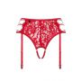 Pas do pończoch Rediosa Obsessive czerwony S/M z stringami - 4