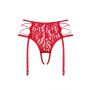 Pas do pończoch Rediosa Obsessive czerwony S/M z stringami - 5