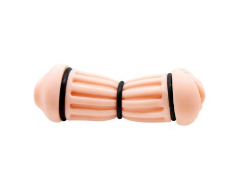 Podwójny masturbator Crazy Bull Nancy prążkowany realistyczny - 3