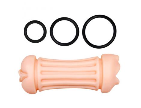 Podwójny masturbator Crazy Bull Nancy prążkowany realistyczny - 4