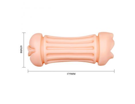 Podwójny masturbator Crazy Bull Nancy prążkowany realistyczny - 7
