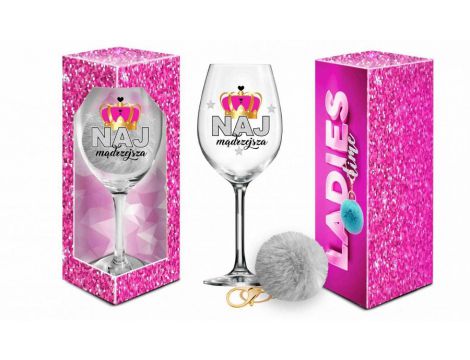 Kieliszek do wina Signoria 700ml Ladies Time z pomponem Najmądrzejsza
