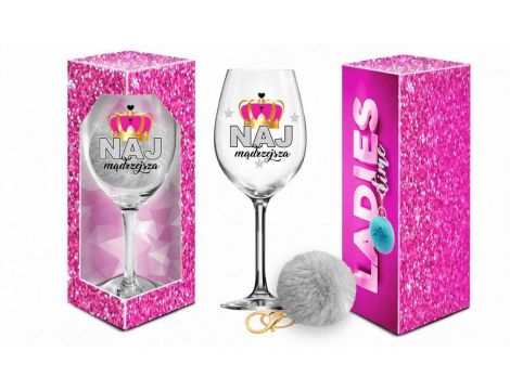 Kieliszek do wina Signoria 700ml Ladies Time z pomponem Najmądrzejsza - 2