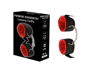 Kajdanki luksusowe Power Escorts czarno czerwone