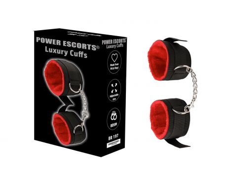 Kajdanki luksusowe Power Escorts czarno czerwone
