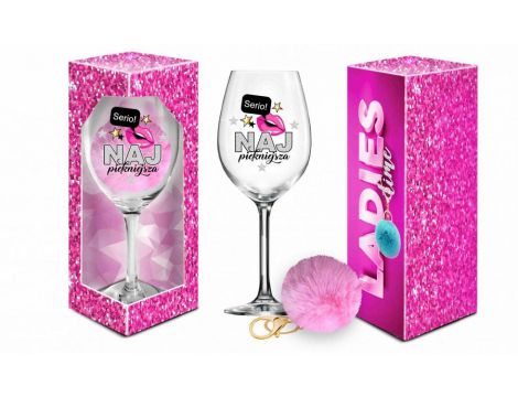Kieliszek do wina Signoria 700ml Ladies Time z pluszowym pomponem - 2