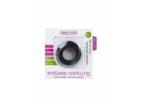 Pierścień erekcyjny silikonowy ShotsToys Endless Regular czarny - 2