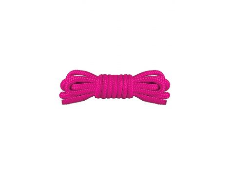 Japońska mini lina bondage Ouch różowa 1,5m nylonowa - 3