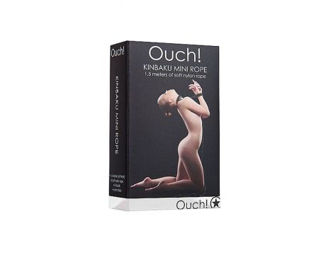 Mini lina Kinbaku Ouch! 1,5m czarna nylonowa 6mm