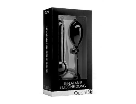 Dildo nadmuchiwane silikonowe Ouch realistyczne czarne 16 cm - 2
