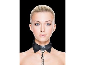 Obroża ze smyczą Exclusive Ouch! skórzana czarna 85 cm