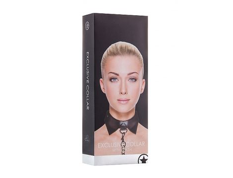 Obroża ze smyczą Exclusive Ouch! skórzana czarna 85 cm - 3