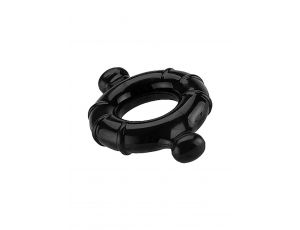 Pierścień erekcyjny Gummy Ring ShotsToys TPE duży czarny