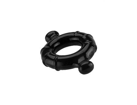 Pierścień erekcyjny Gummy Ring ShotsToys TPE duży czarny