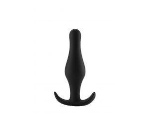 Korek analny z rączką ShotsToys silikonowy mały czarny 9 5 cm