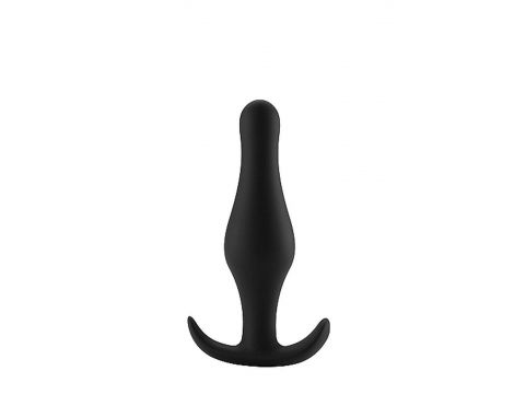Korek analny z rączką ShotsToys silikonowy mały czarny 9 5 cm