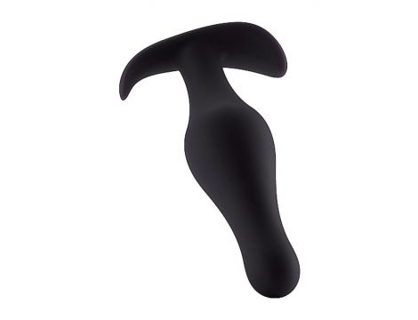 Korek analny z rączką ShotsToys silikonowy mały czarny 9 5 cm - 2