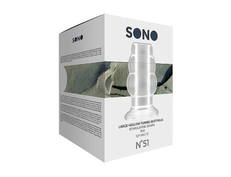 Korek analny tunelowy duży transparentny Sono 13 cm - 3