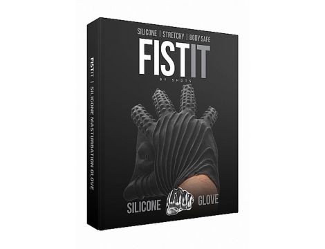 Rękawica masturbacyjna silikonowa Fist It czarna z wypustkami - 2
