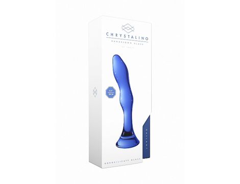 Dildo szklane Gallant Chrystalino niebieskie 18 cm - 2