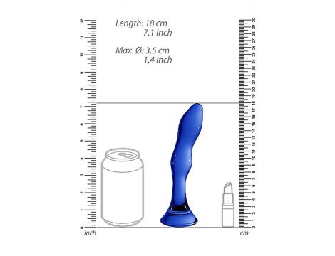Dildo szklane Gallant Chrystalino niebieskie 18 cm - 5