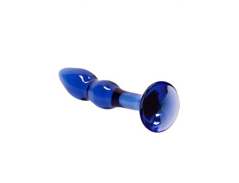 Dildo szklane Gallant Chrystalino niebieskie 18 cm - 7