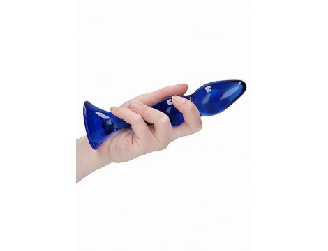 Dildo szklane Gallant Chrystalino niebieskie 18 cm - 8