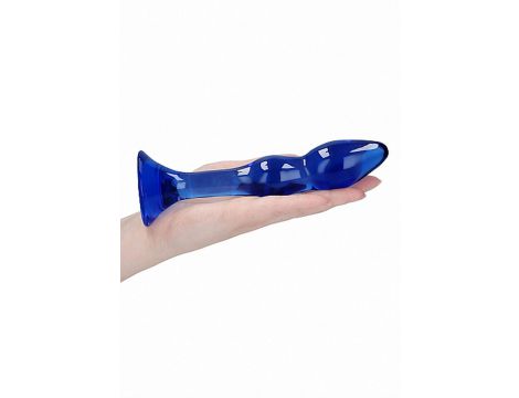 Dildo szklane Gallant Chrystalino niebieskie 18 cm - 9