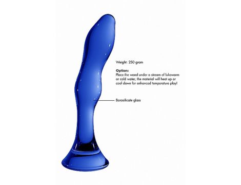 Dildo szklane Gallant Chrystalino niebieskie 18 cm - 10