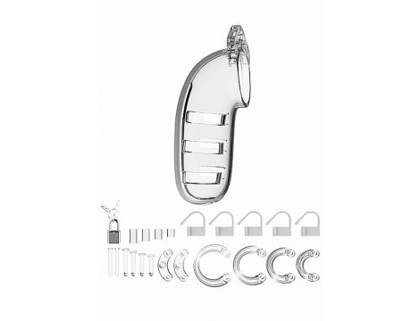 Pas cnoty ManCage Model 06 transparentny 14 cm regulowany - 3