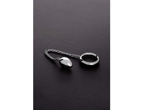 Pierścień erekcyjny Steel z jajkiem analnym i łańcuchem 40 mm