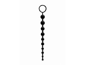 Łańcuszek analny GC z 10 kulkami TPE czarny 25.5 cm