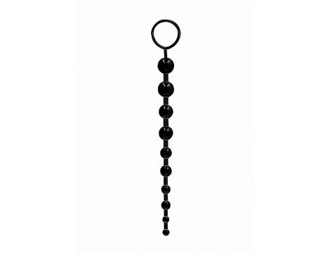 Łańcuszek analny GC z 10 kulkami TPE czarny 25.5 cm